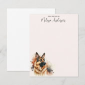 German Shepherd Dog Modern Waterverf Puppy Notitiekaartje (Voorkant / Achterkant)