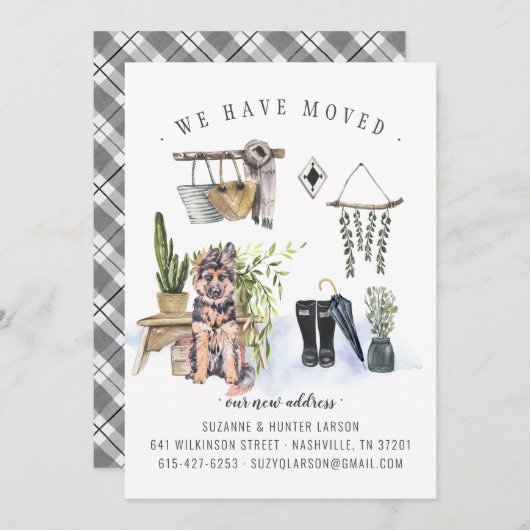 German Shepherd Dog Moving Announcement Aankondiging (Voorkant / Achterkant)