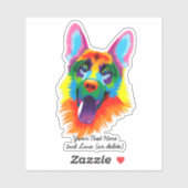 German Shepherd Dog Multicolor Painting Sticker (Vel)