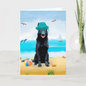 German Shepherd Dog on Beach Kaart (Voorkant)