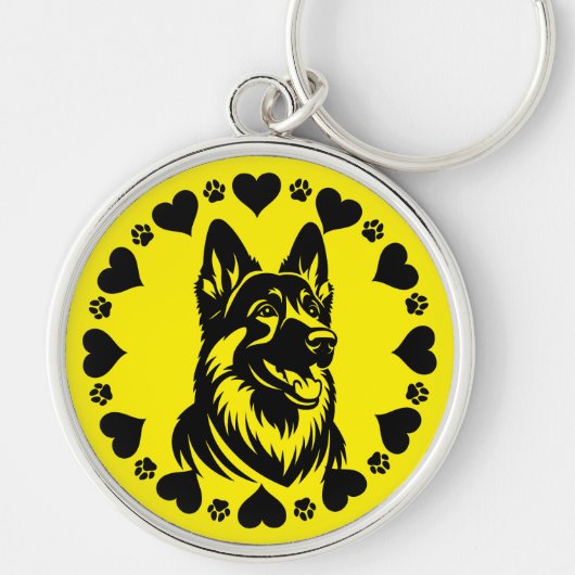 German Shepherd Dog Owner Sleutelhanger (Voorkant)