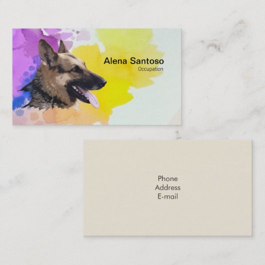 German Shepherd Dog Pain Visitekaartje (Voorkant / Achterkant)