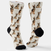 German Shepherd Dog Pattern Sokken (Gebogen)