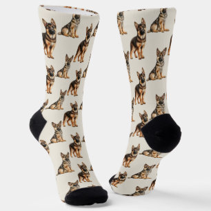 German Shepherd Dog Pattern Sokken
