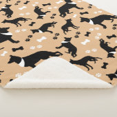 German Shepherd Dog Pattern Tan Sherpa Deken (3/4)