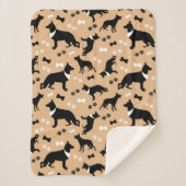 German Shepherd Dog Pattern Tan Sherpa Deken (Voorkant)
