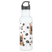 German Shepherd Dog Pawprint Waterfles (Voorkant)