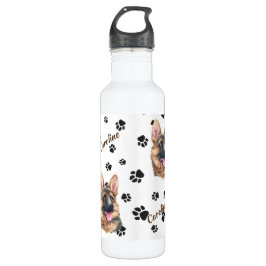 German Shepherd Dog Pawprint Waterfles