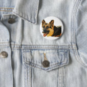 German Shepherd Dog Photo Pin Ronde Button 5,7 Cm (In situ)