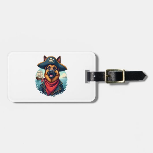 German Shepherd Dog Pirate Copy Bagagelabel (Voorkant horizontaal)