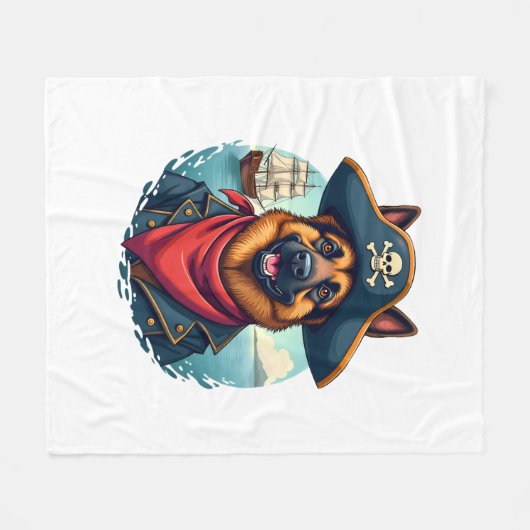 German Shepherd Dog Pirate Copy Fleece Deken (Voorkant (Horizontaal))