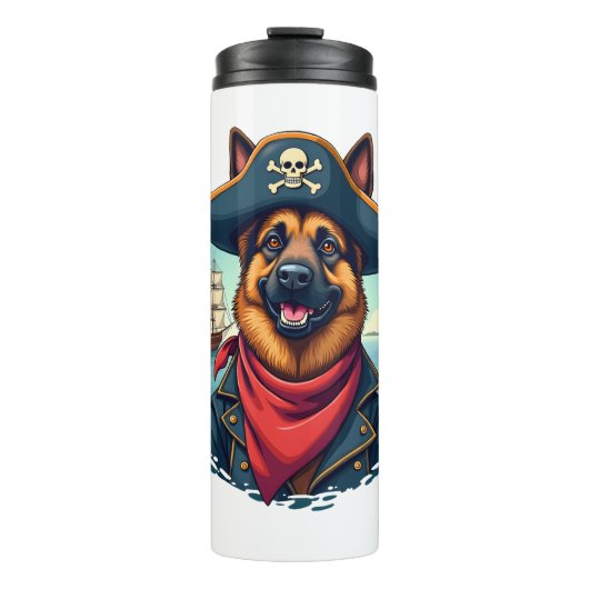 German Shepherd Dog Pirate Copy Thermosbeker (Voorkant)