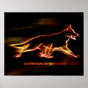 German Shepherd Dog - poëzie in beweging Poster
