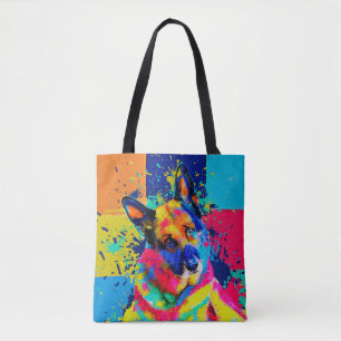 German Shepherd Dog - Pop Art Color splash Tote Bag