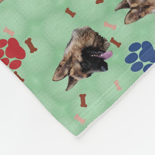 German Shepherd Dog Portrait Fleece Deken (Hoek)