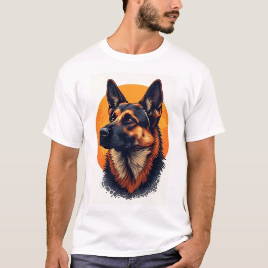 German Shepherd Dog Portrait Graphic T-shirt (Voorkant)