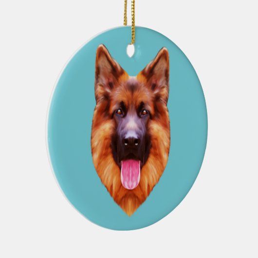 German Shepherd Dog Portrait Keramisch Ornament (Rechts)