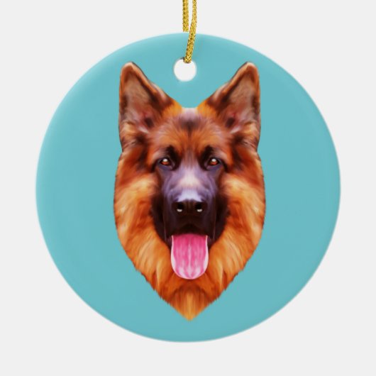 German Shepherd Dog Portrait Keramisch Ornament (Voorkant)