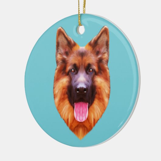 German Shepherd Dog Portrait Keramisch Ornament (Links)