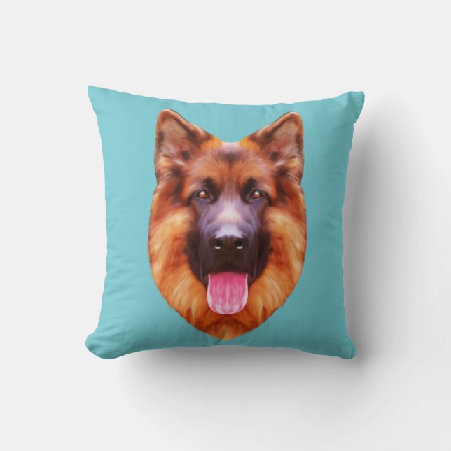 German Shepherd Dog Portrait Kussen (Voorkant)