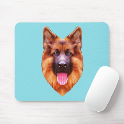 German Shepherd Dog Portrait Muismat (Met muis)