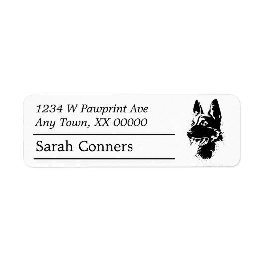 German Shepherd Dog Portrait Return Address Etiket (Voorkant)