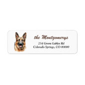 German Shepherd Dog Portrait Return Address Label (Voorkant)
