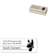 German Shepherd Dog Portrait Return Address Rubberstempel (Gestempeld)