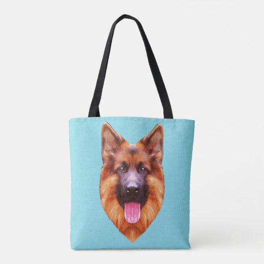 German Shepherd Dog Portrait Tote Bag (Achterkant)