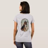 German Shepherd Dog Portrait With Stained Glass T-shirt (Achterkant volledig)