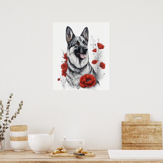 German Shepherd Dog Poster (Keuken)