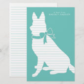 German Shepherd Dog Puppy Briefpapier (Voorkant / Achterkant)