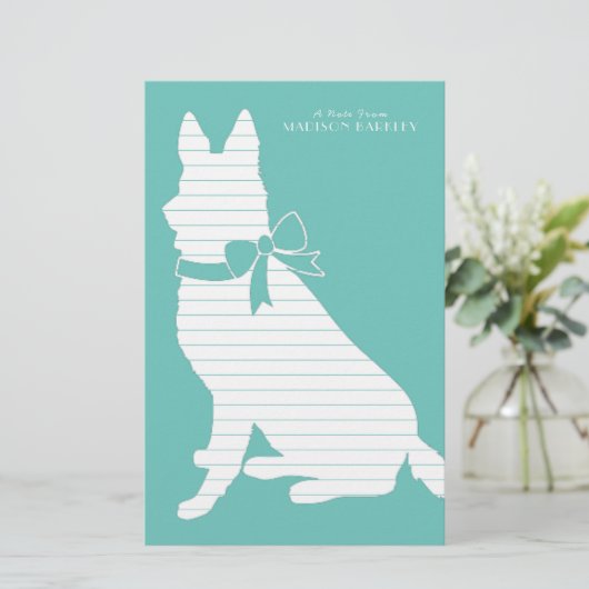 German Shepherd Dog Puppy Briefpapier (Staand voorkant)