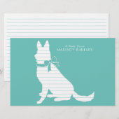 German Shepherd Dog Puppy Briefpapier (Voorkant / Achterkant)