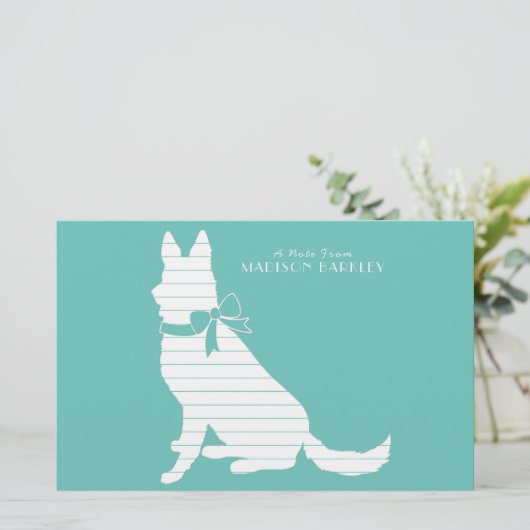 German Shepherd Dog Puppy Briefpapier (Staand voorkant)