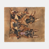 German Shepherd Dog - puppy, jong, volwassen Fleece Deken (Voorkant (Horizontaal))
