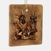 German Shepherd Dog - puppy, jong, volwassen Keramisch Ornament (Rechts)