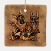 German Shepherd Dog - puppy, jong, volwassen Keramisch Ornament (Achterkant)