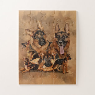 German Shepherd Dog - puppy, jong, volwassen Legpuzzel