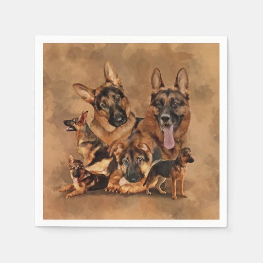 German Shepherd Dog - puppy, jong, volwassen Servet (Voorkant)