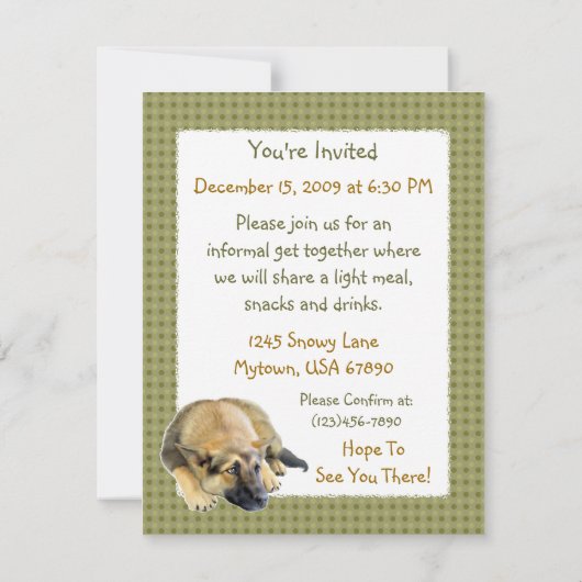 German Shepherd Dog Puppy Kaart (Achterkant)