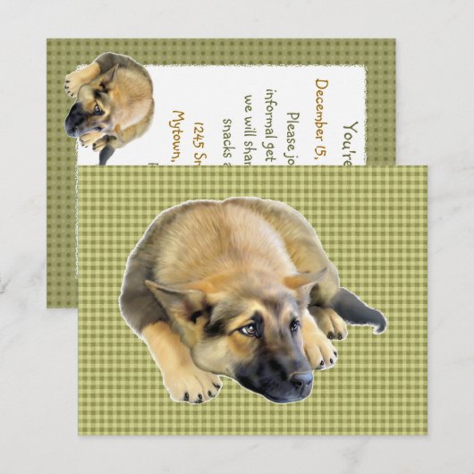 German Shepherd Dog Puppy Kaart (Voorkant / Achterkant)