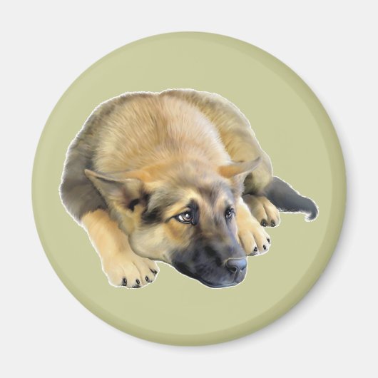 German Shepherd Dog Puppy Magneet (Voorkant)