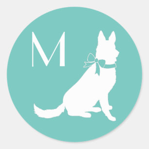 German Shepherd Dog Puppy Ronde Sticker