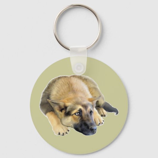 German Shepherd Dog Puppy Sleutelhanger (Voorkant)