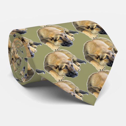 German Shepherd Dog Puppy Stropdas (Opgerold)