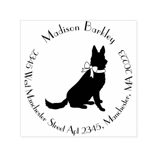 German Shepherd Dog Puppy Zelfinktende Stempel (Design)