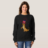 German Shepherd Dog Red White Blue Fireworks 4th O Trui (Voorkant volledig)