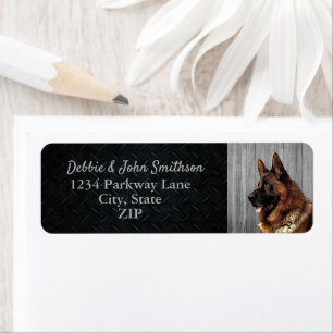 German Shepherd Dog Return Address Animal Cute Etiket