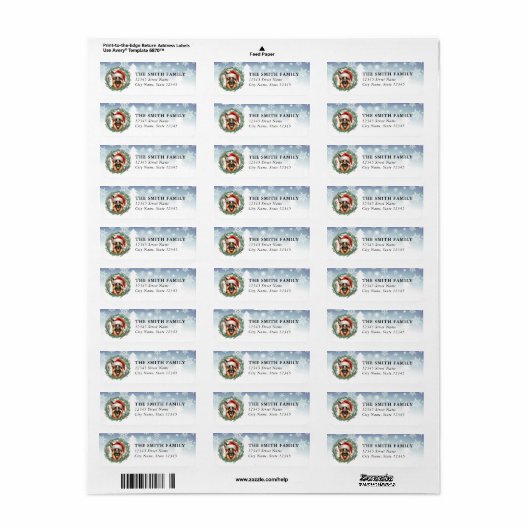 German Shepherd Dog Return Address Labels (Full Sheet)
